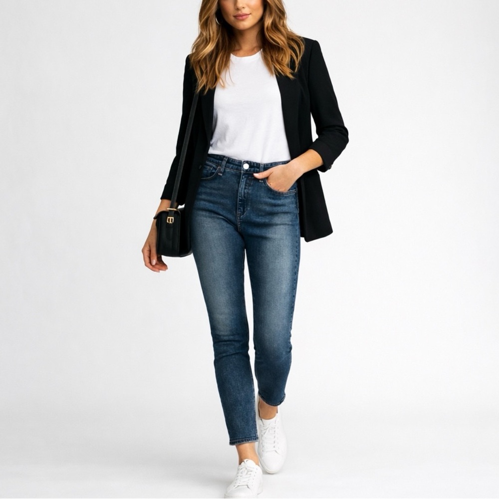 Rag & Bone High Rise Ankle Skinny Jeans Raw Hem Jasper Wash Sz 26💛